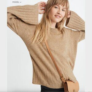 Madewell Light Brown Ayres Wide-Sleeve Pullover Sweater - Size XXS